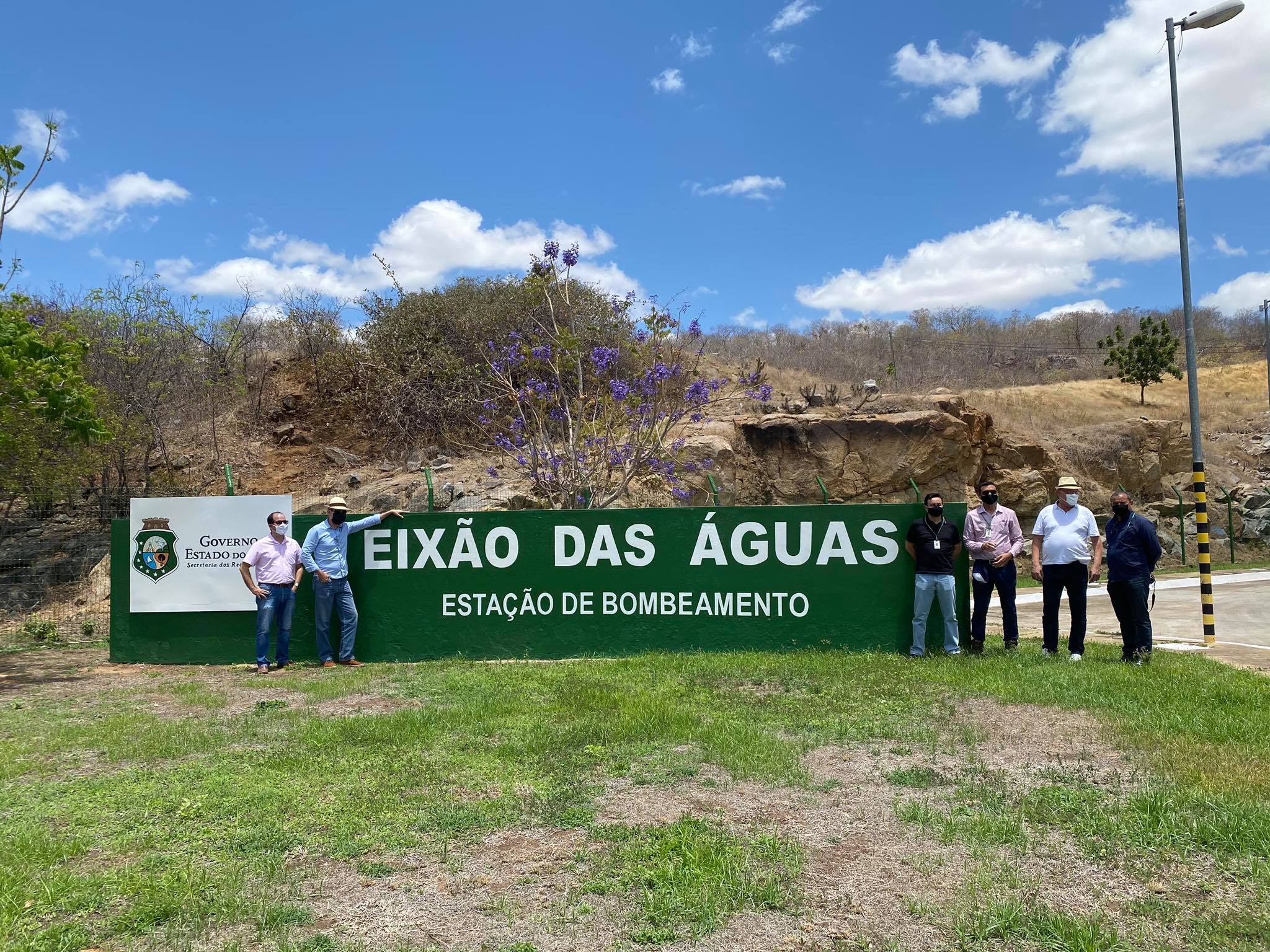 Comitiva visita obras de recuperação da Estação de Bombeamento do Castanhão